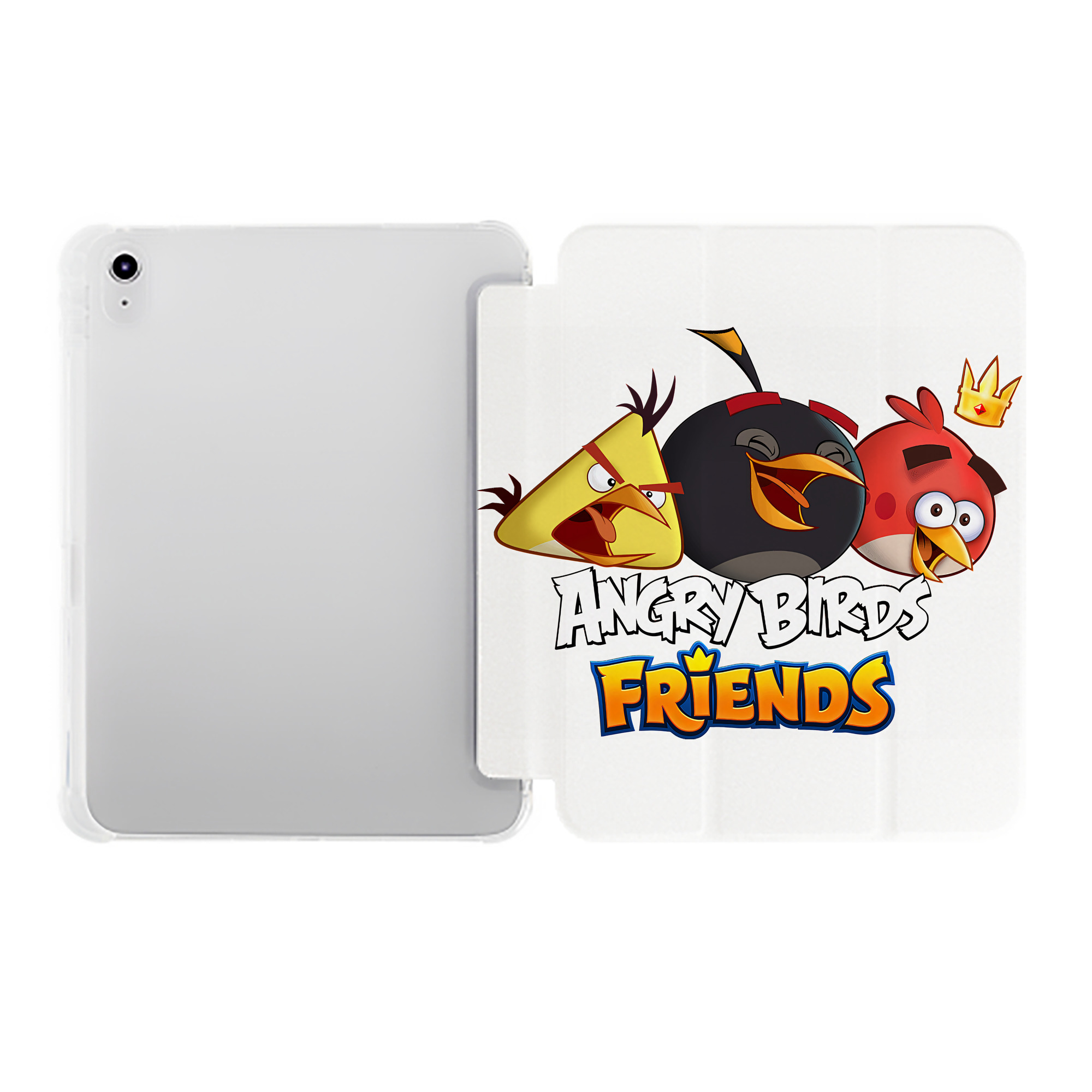 （画像用） Angry Birds アングリーバード IPad ケース ペン収納付き 三つ折りスタンド PUレザー×シリコン 対応機種9.5/10.5/10.9インチ